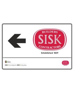 Left Arrow Sisk Logo Sign