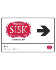 Right Arrow Sisk Logo Sign 