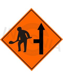 Site Access On Left Ahead Sign