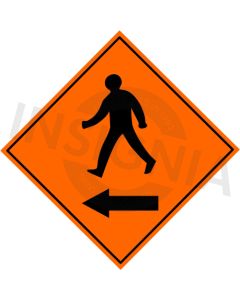 Pedestrians Cross To Left  Sign