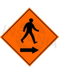 Pedestrians Cross To Right Sign