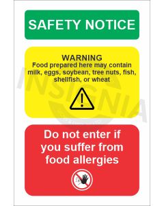 Food Allergy Safety Notice