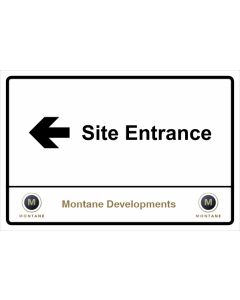Montane Site Entrance Left Arrow Sign