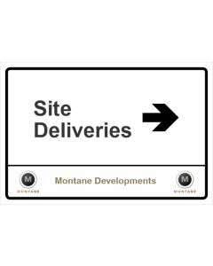 Montane Site Deliveries Right Sign