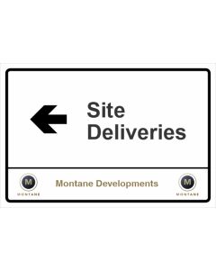 Montane Site Deliveries Left Sign