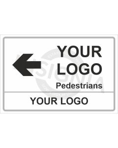 Pedestrians Left Arrow Logo Sign