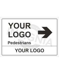 Pedestrians Right Arrow Logo Sign