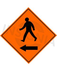 Pedestrians Cross To Left  Sign