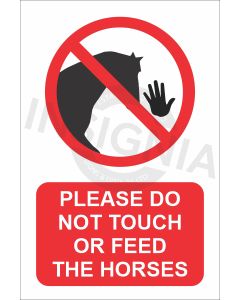 Please do not touch or feed the horses