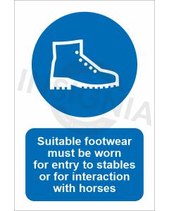 Suitable footwear must be worn for entry to stables or for interaction with horses